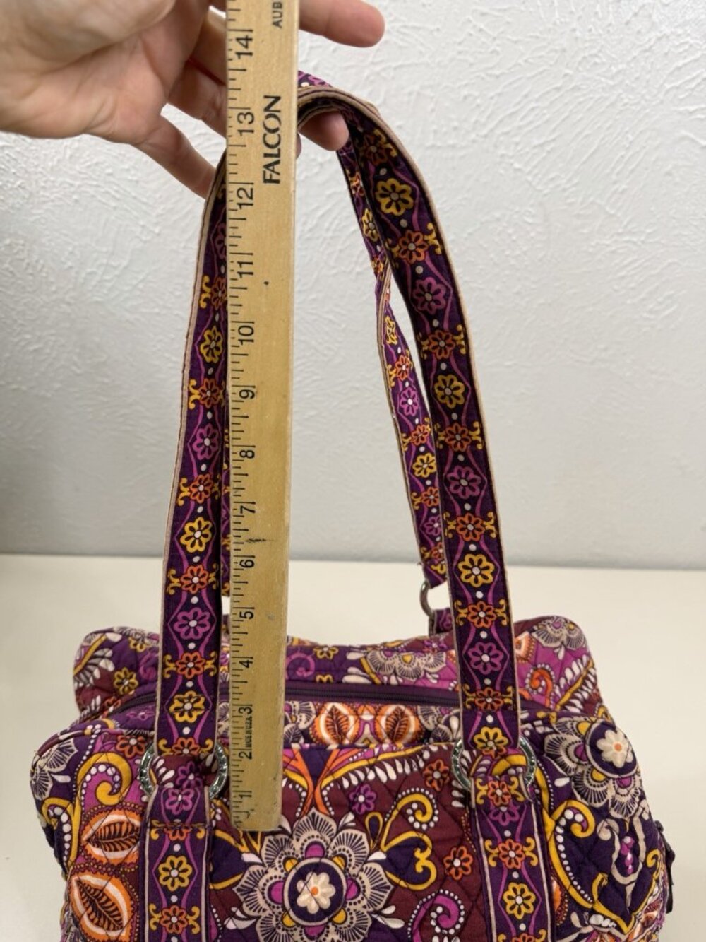 Vera Bradley Weekender Travel Bag Safari Sunset Burgundy Purple W/Handles EUC - Picture 9 of 16